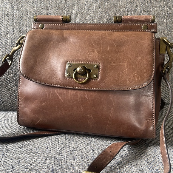 Frye Farrah Top Handle Brown Leather satchel bag - Picture 2 of 16
